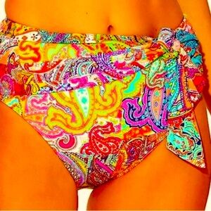 💙BLEU ROD BEATTIE BOHEMIAN PARADISE HIGH WAIST BIKINI 👙 BOTTOM SIZE 4 New w tags